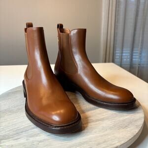 Chloe Marcie Brown Leather Chelsea Ankle Boots Women's EU 40 US Size 10 Italy